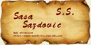 Saša Sazdović vizit kartica